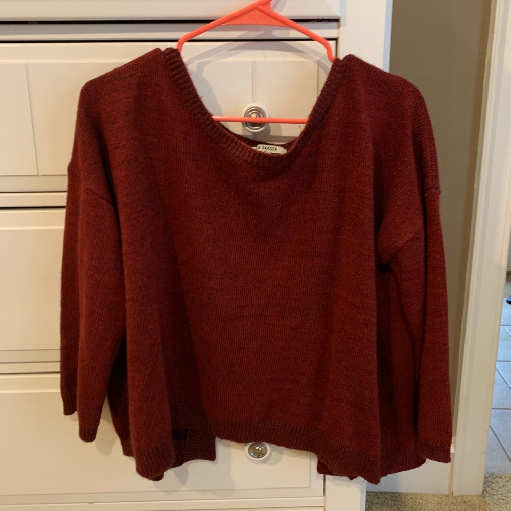 BB Dakota red cut out sweater